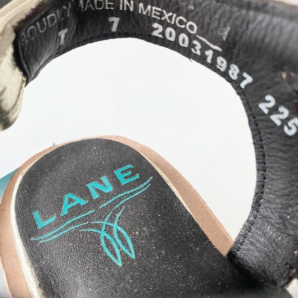 Lane Robin Slingback Mule Gold Cowboy Boots Womens 7 Cowgirl Western Short Ankle - Picture 9 of 11